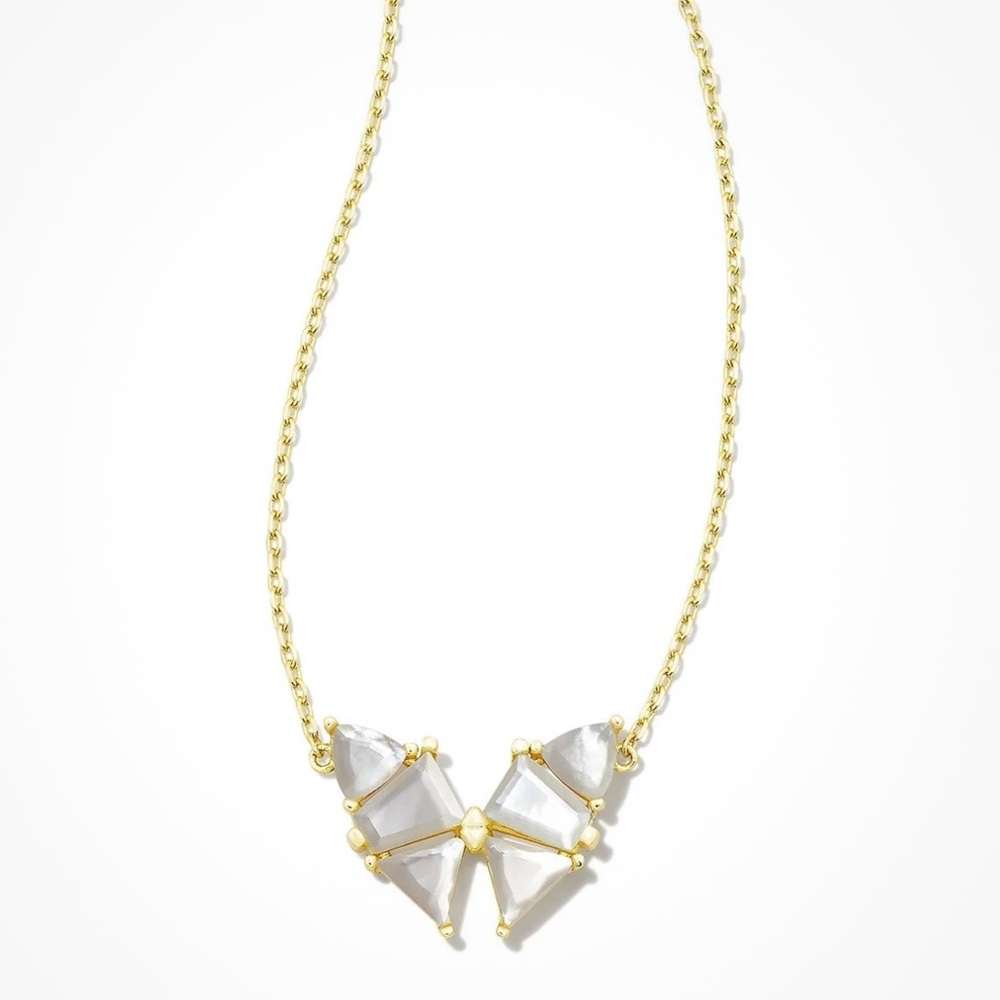 BNIB Authentic/Signed Kendra Scott Blair Butterfly Ivory MOP Necklace-Reversible